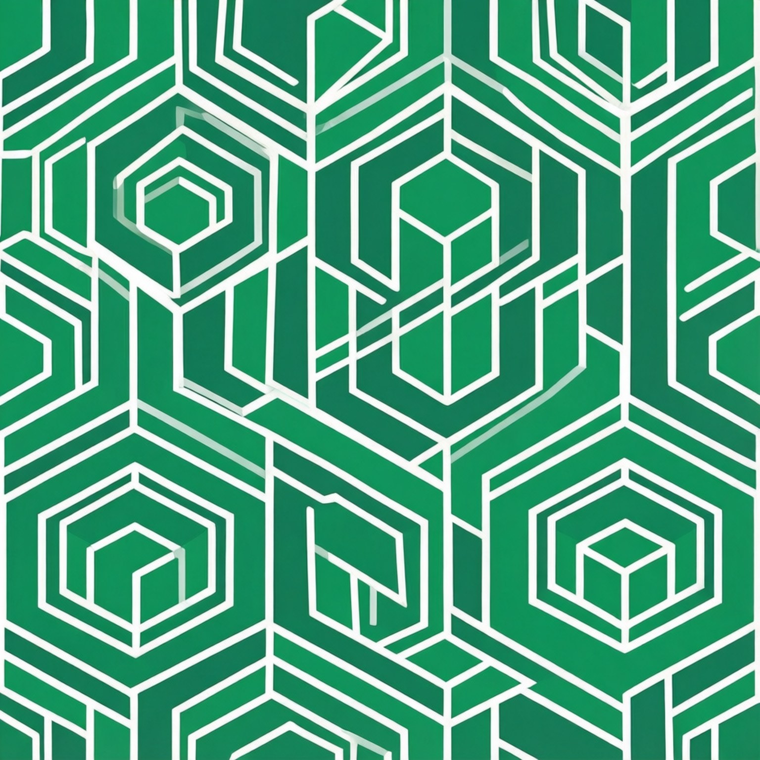 Groen Heksagoonpatroon Muurpapier