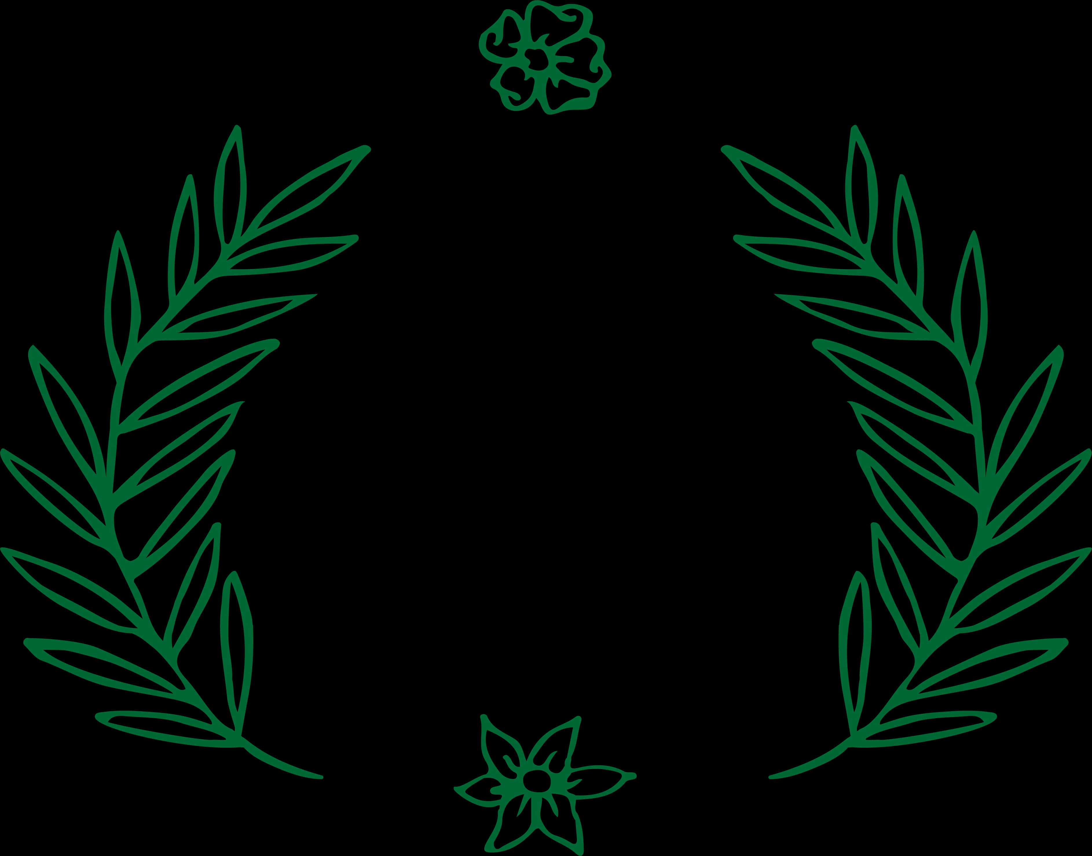 Groen Lourierkransraam Muurpapier