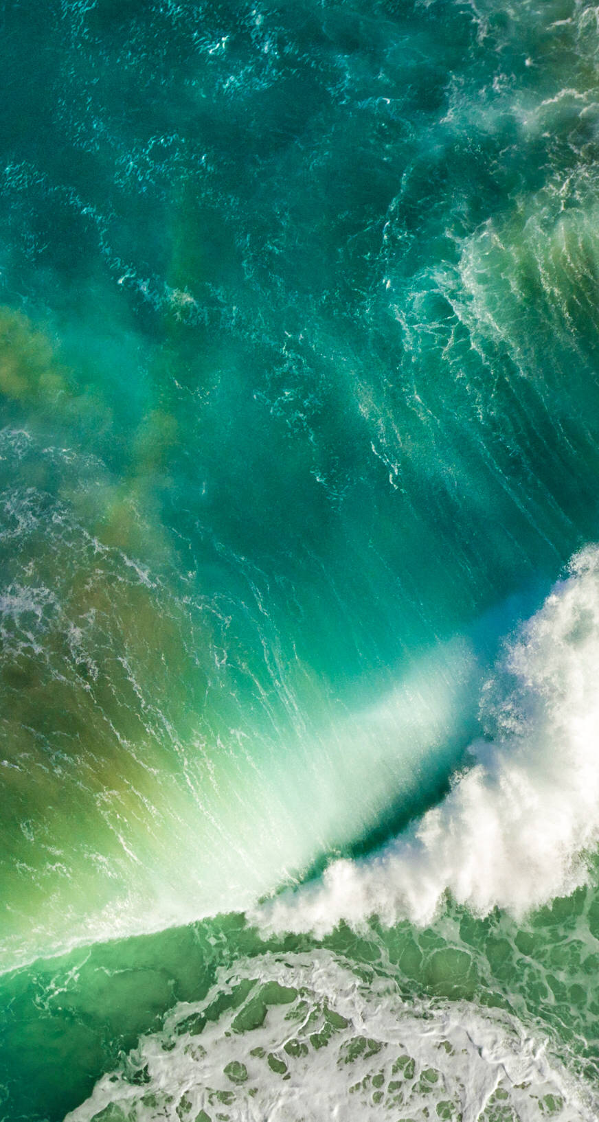 Groen Oseaniese Golwe iPhone iOS 10 Muurpapier