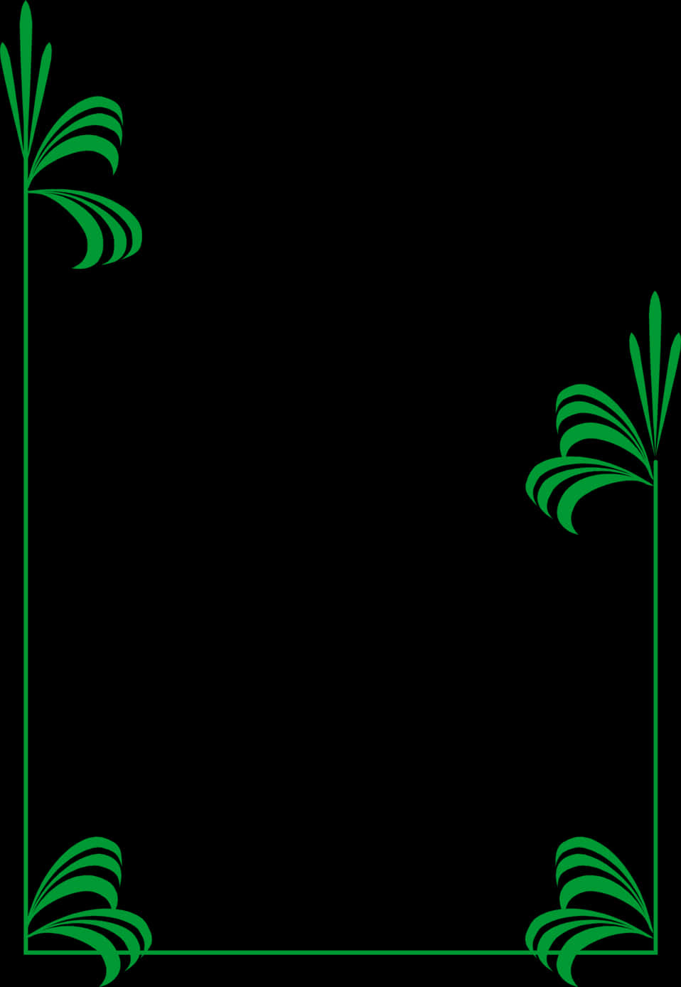 Groen Palmrand Ontwerp Muurpapier