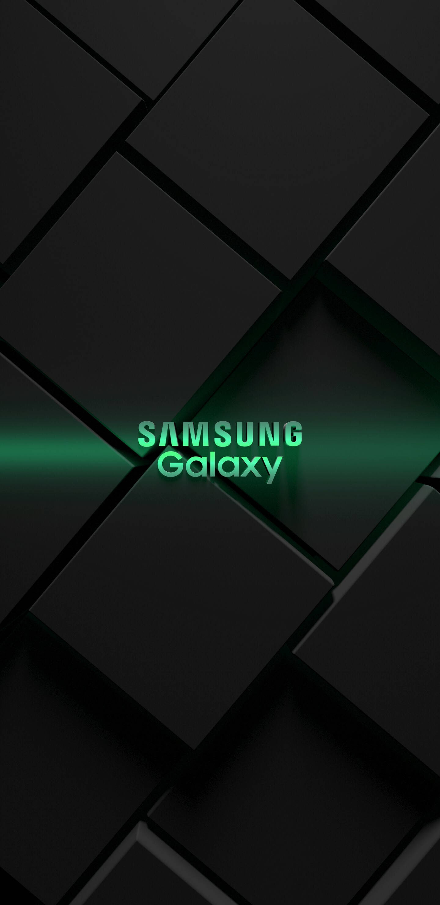 Groen Samsung Galaxy Kubuspatroon Muurpapier
