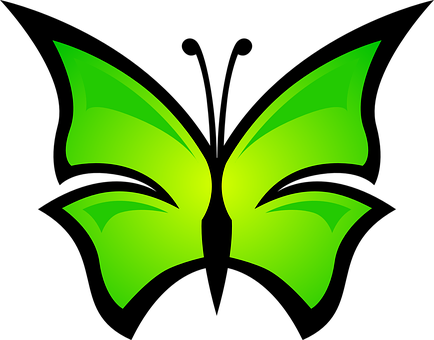 Groen Skoenlapper Logo Ontwerp Muurpapier