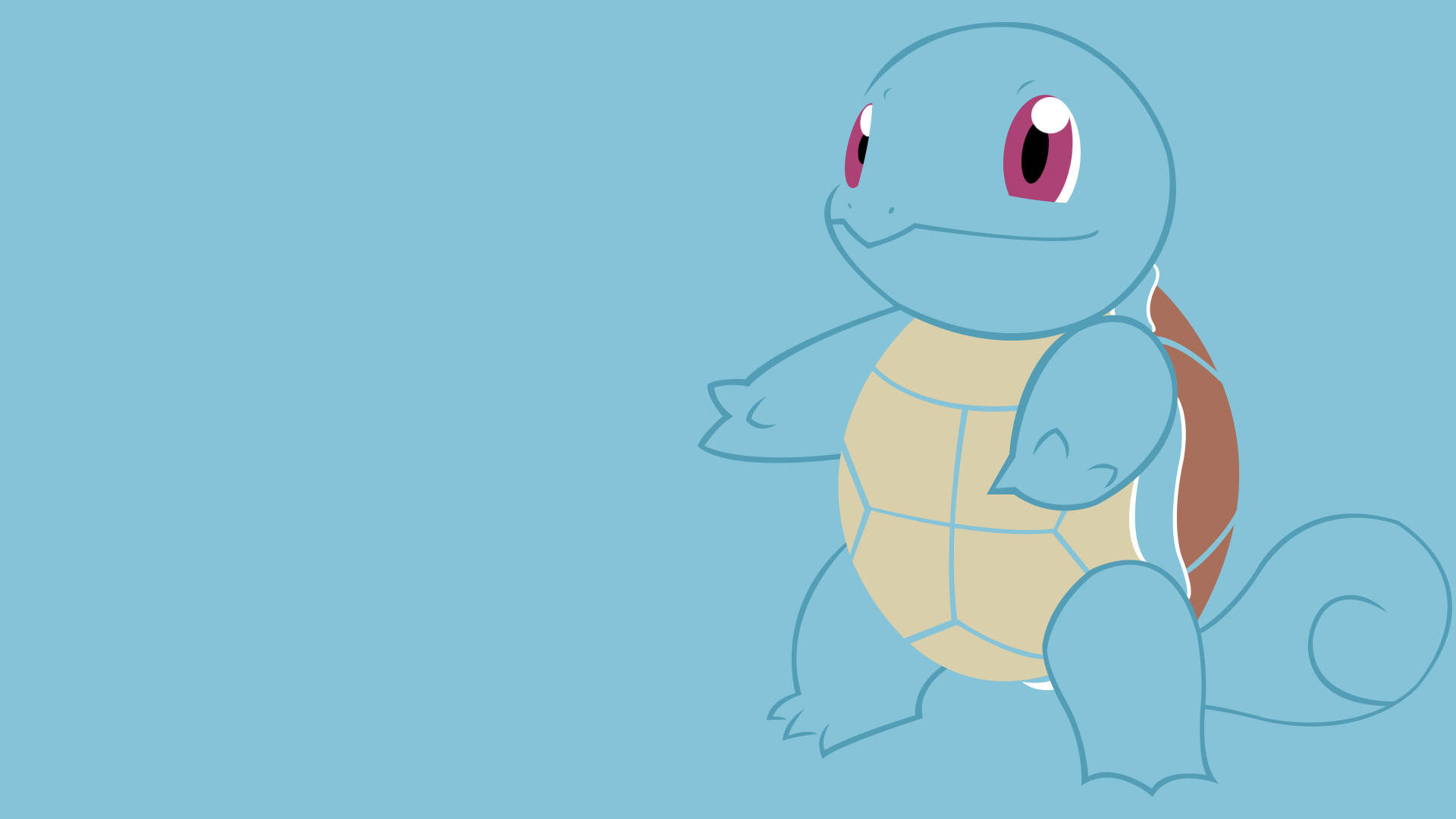Groen Squirtle Koel Pokemon Muurpapier