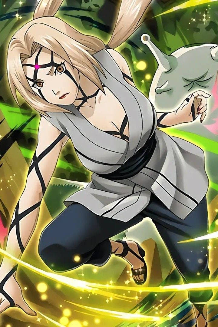 Groen-tema Tsunade Muurpapier