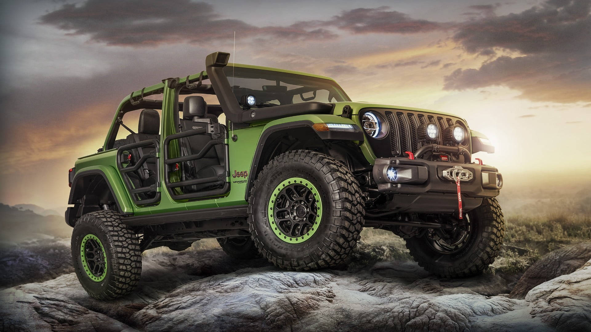 Groen Thar 4K Jeep Muurpapier