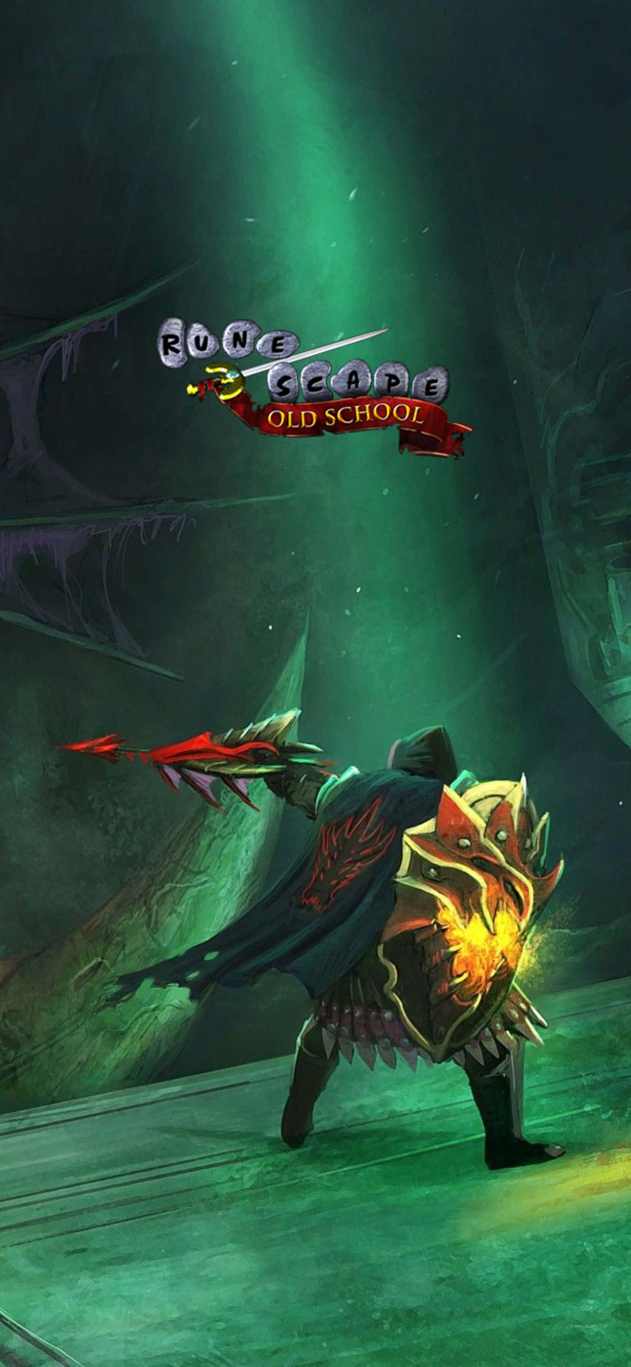 Groen Tuisblad iPhone Xs Max Runescape Oldschool Agtergrond Muurpapier