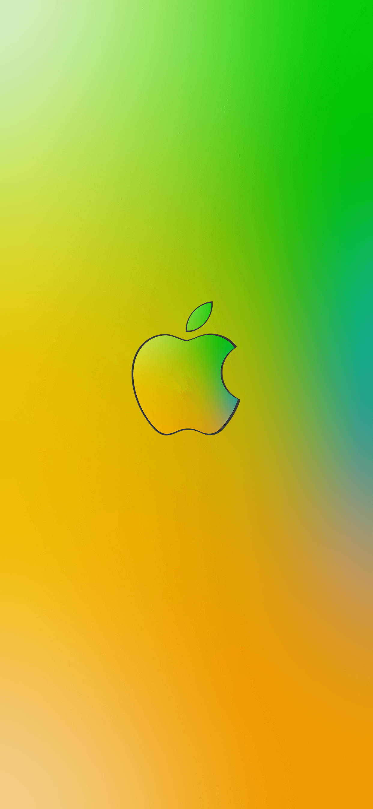 Groenerige Geel Apple Logo iPhone Muurpapier