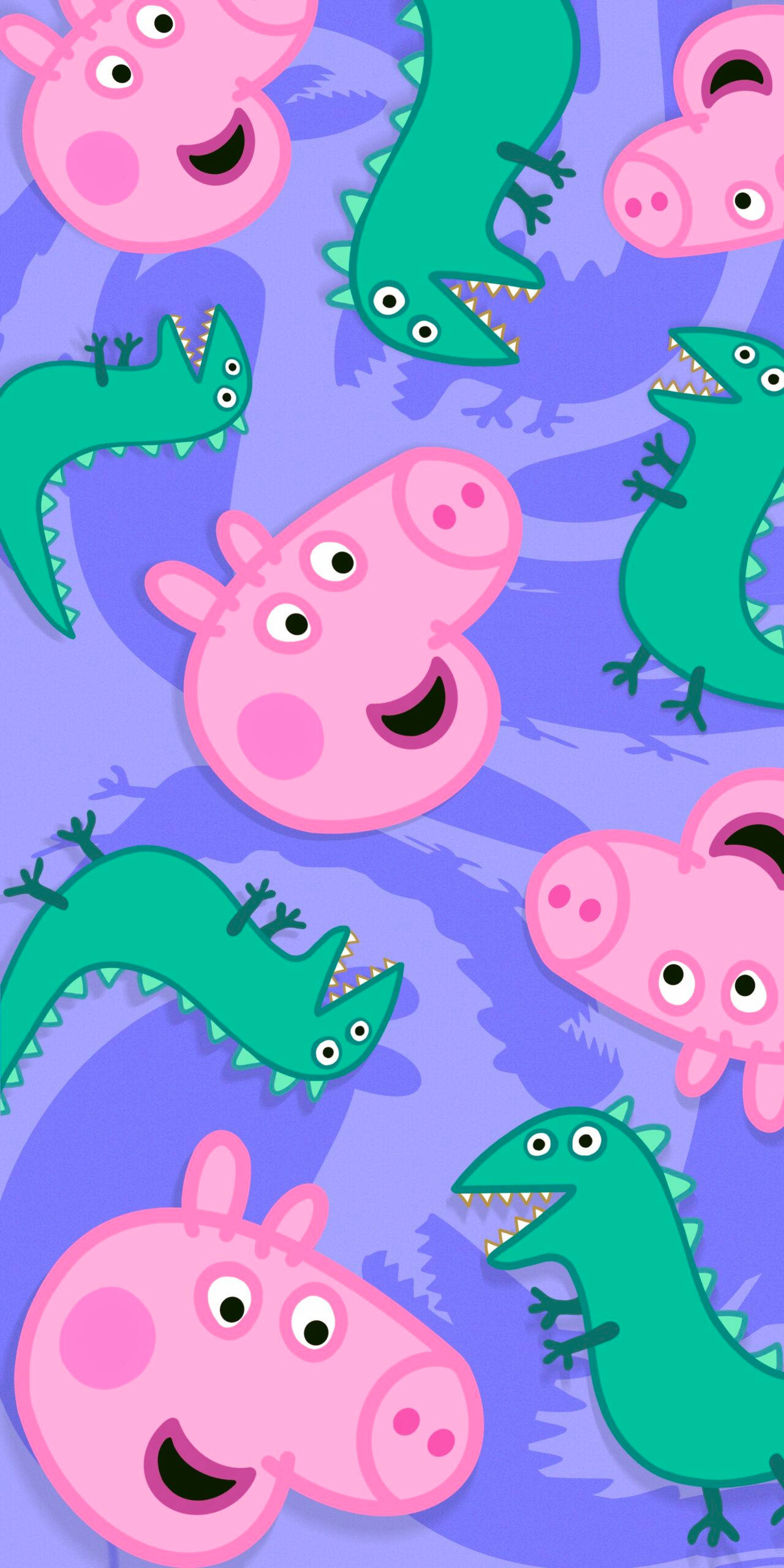 Groot Akkedis en Peppa Pig iPhone Muurpapier