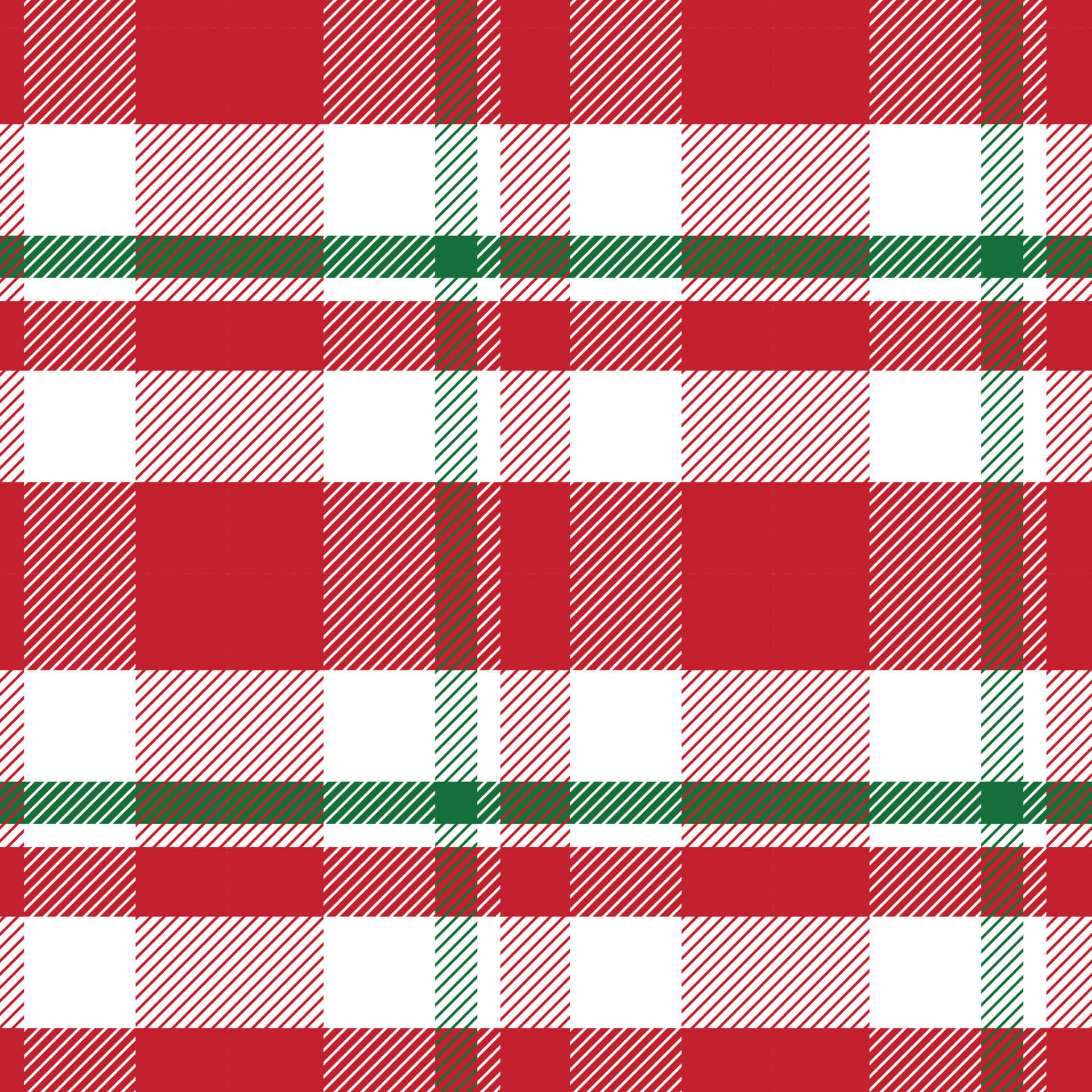 Groot Rooi, Groen en Wit Patroon Kersfees Plaid Agtergrond Muurpapier
