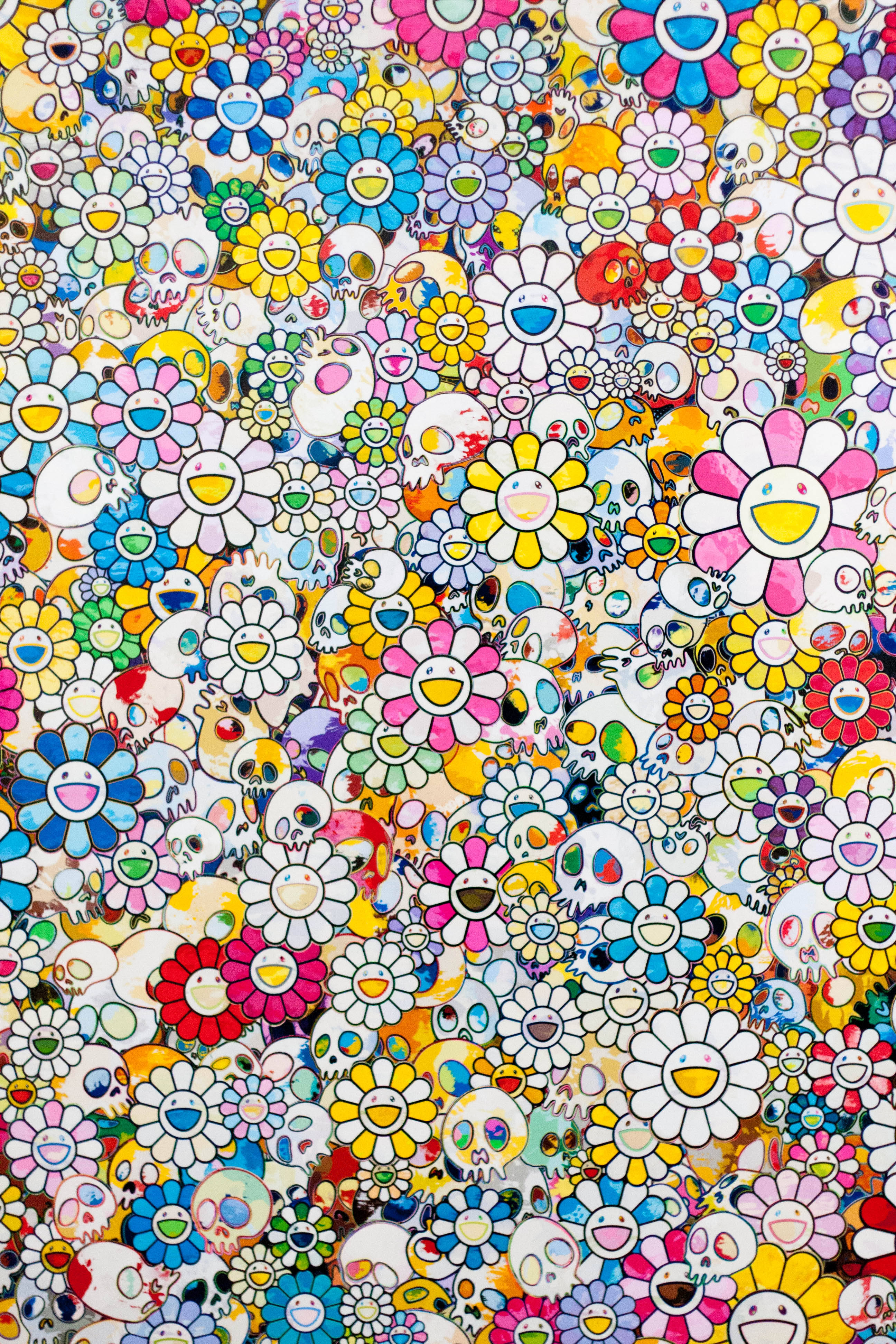Groot smileys Takashi Murakami 4K Muurpapier