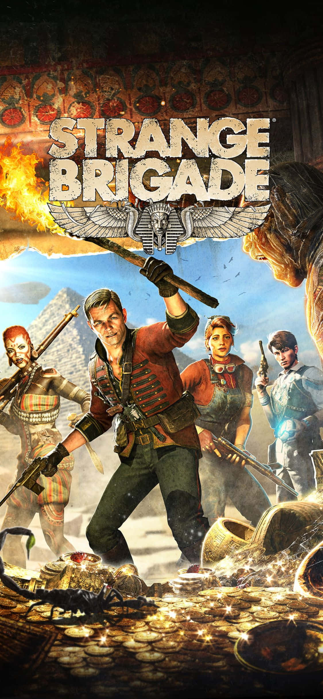 Grot van Skatte iPhone X Strange Brigade-agtergrond Muurpapier