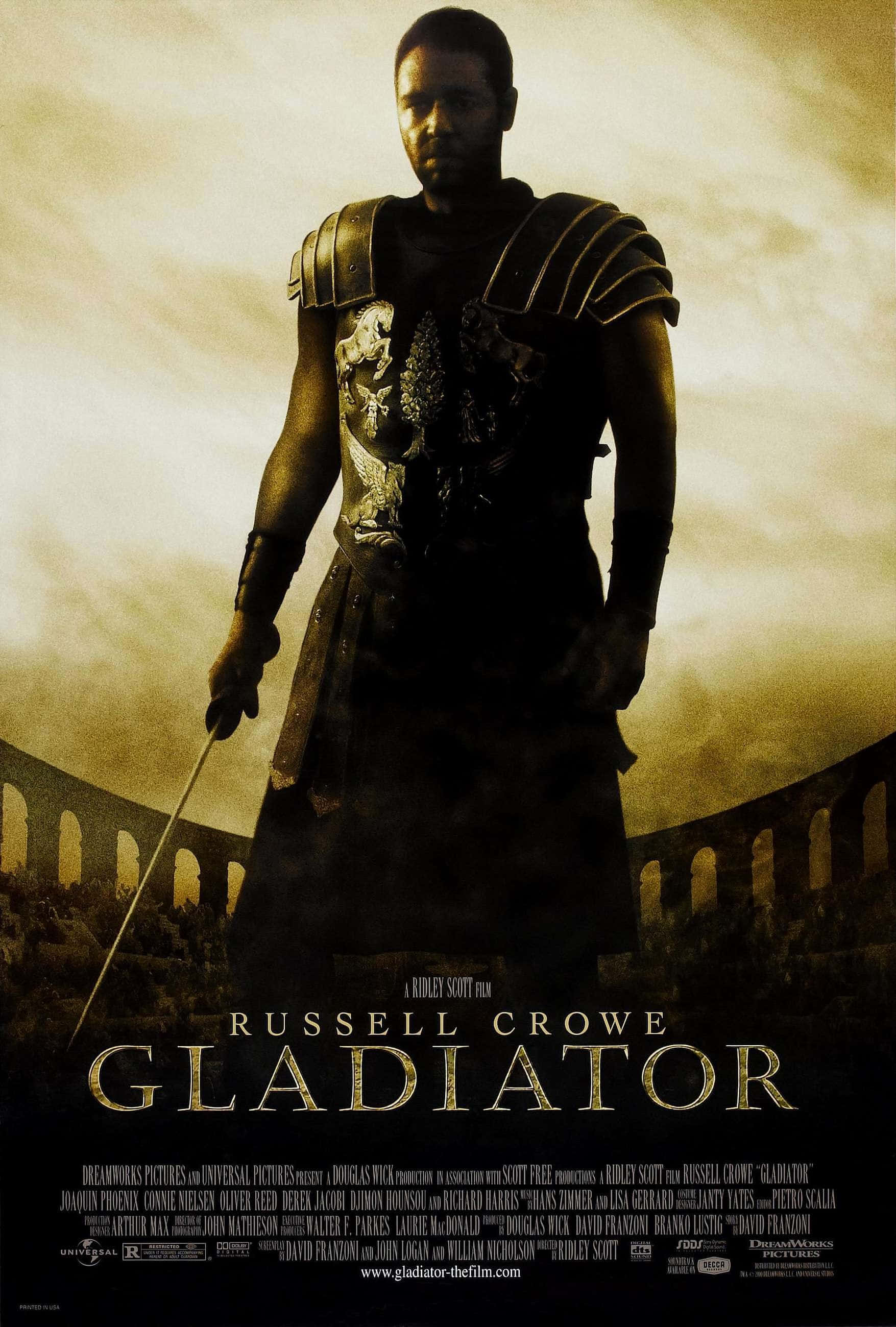 "Groter as die Lewe: Maximus Decimus Meridius in die epiese gladiatorfliek "Gladiator" Muurpapier