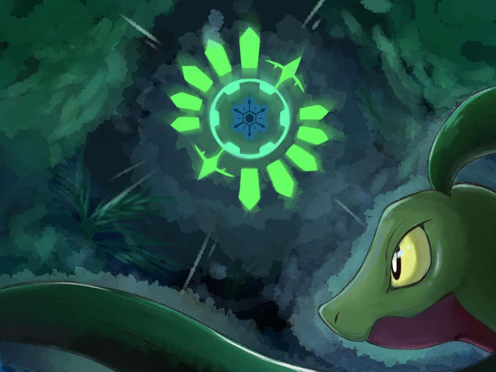 Grovyle Omring deur Bamboes Muurpapier