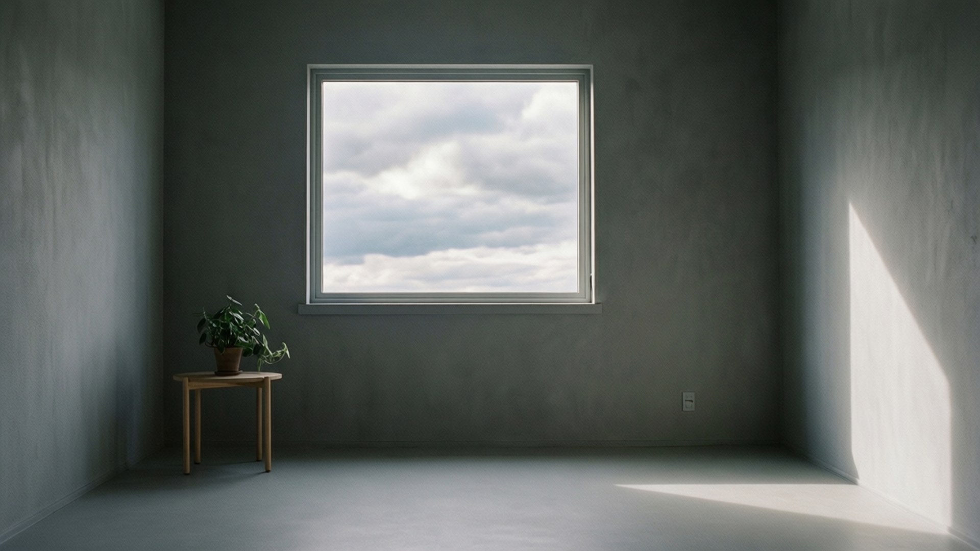 Grys Minimalistiese Kamer Muurpapier