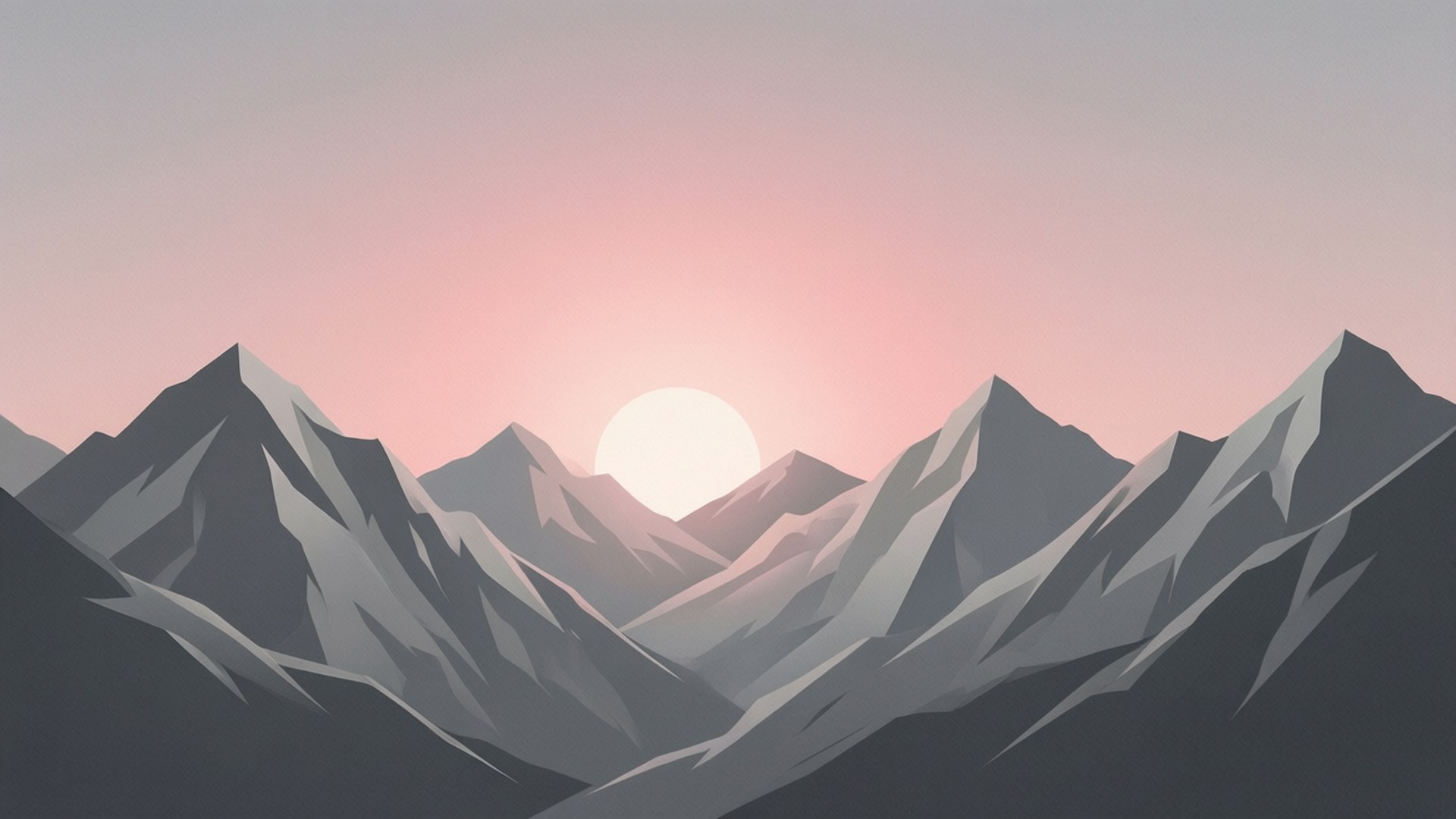 Grys Sonsopkoms Berge Muurpapier