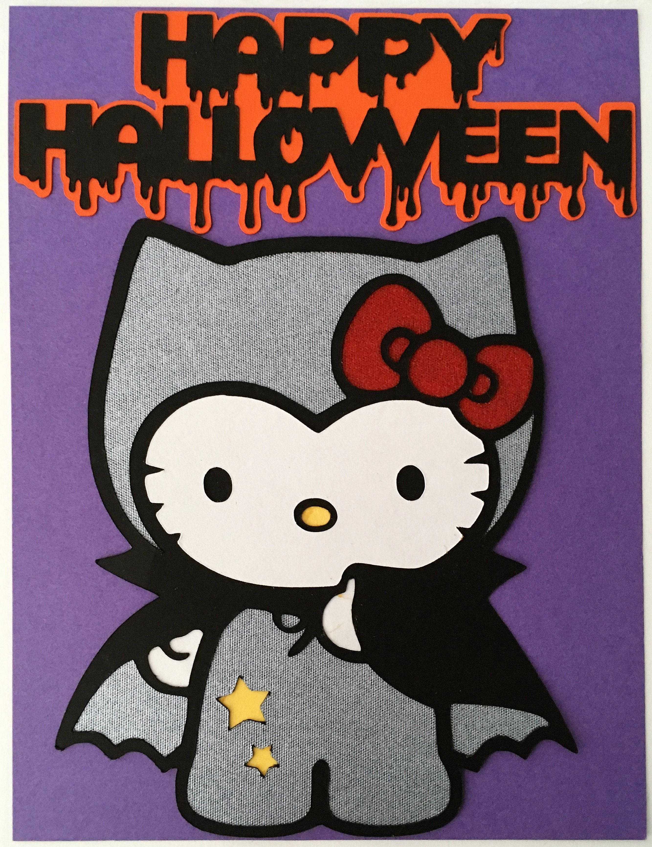 Grys Vlermuis Hello Kitty Halloween Muurpapier