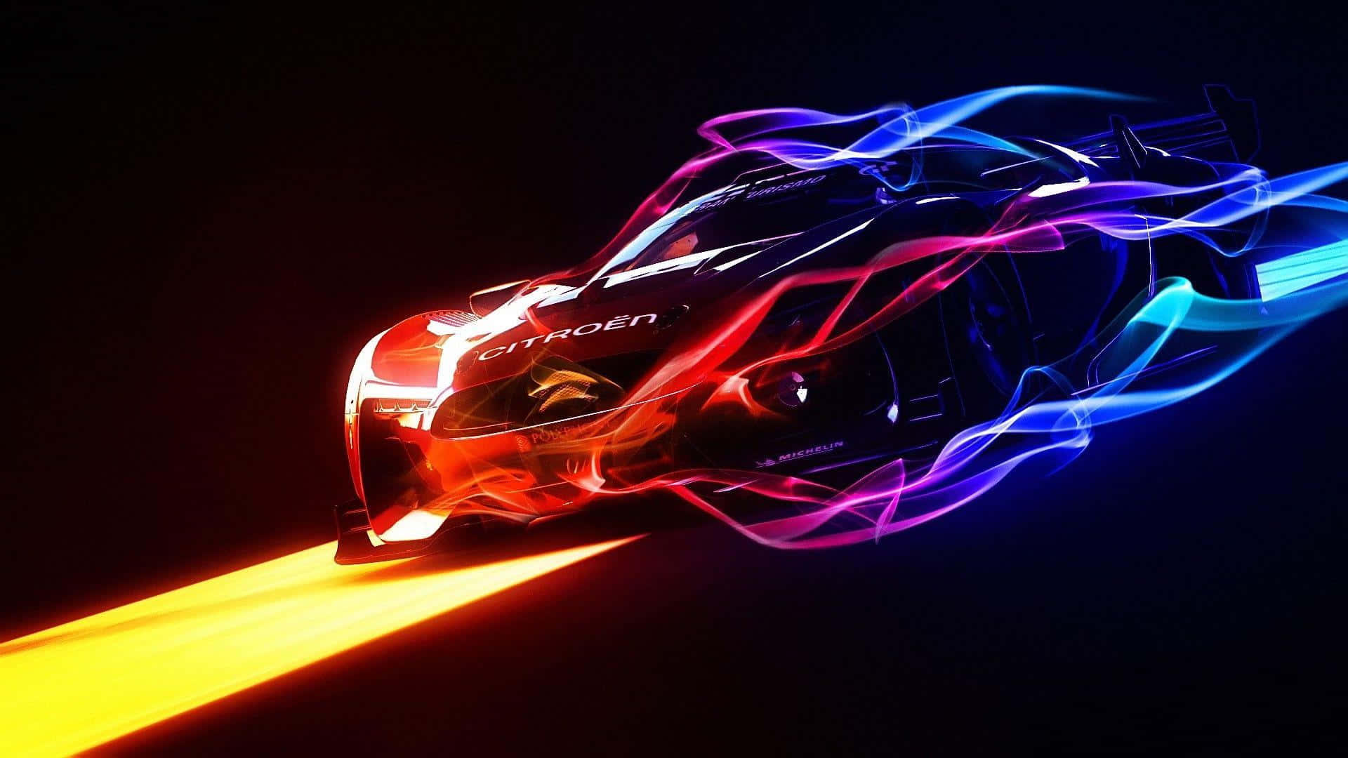 GT deur Citroen Koel Neon-motor Muurpapier