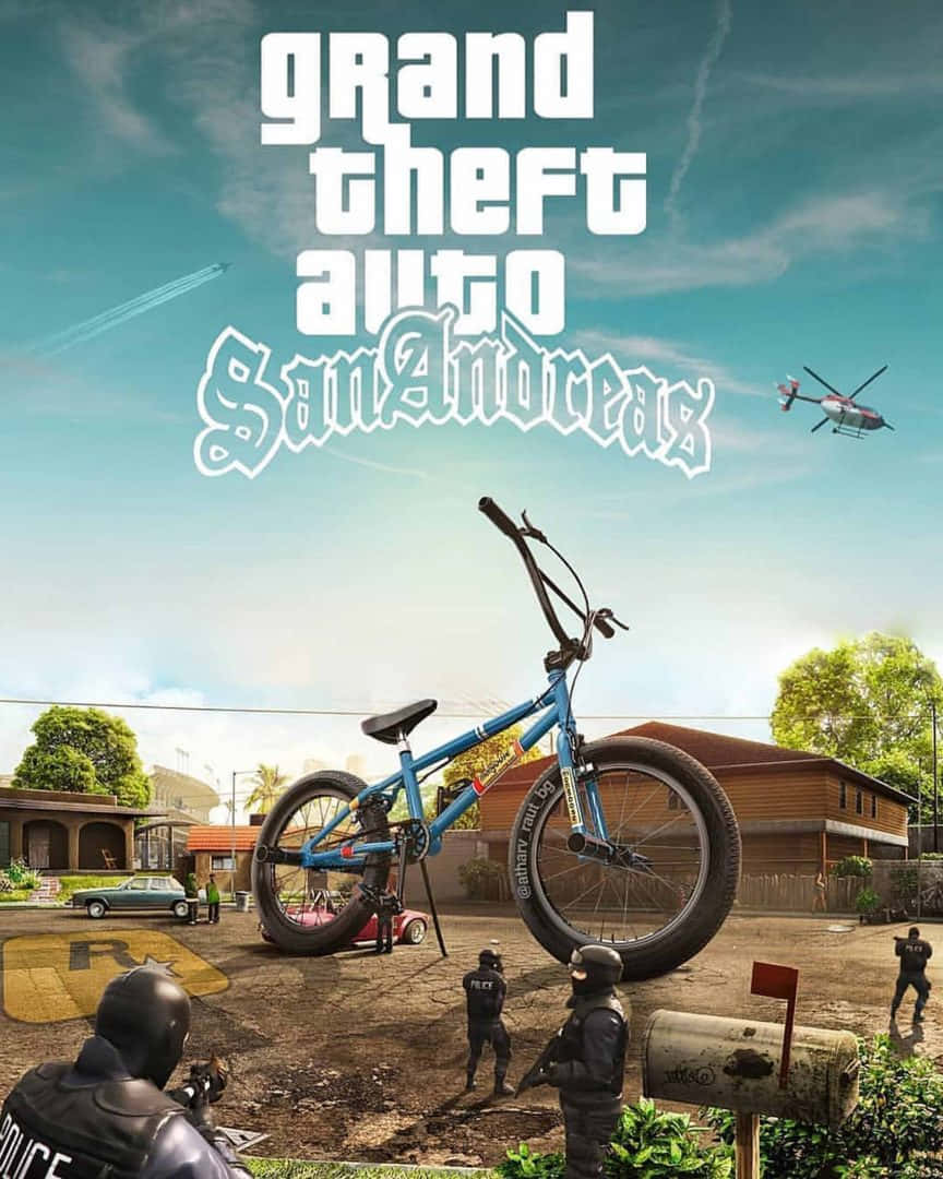 GTA Agtergrond Grand Theft Auto San Andreas Groot BMX-fiets Muurpapier