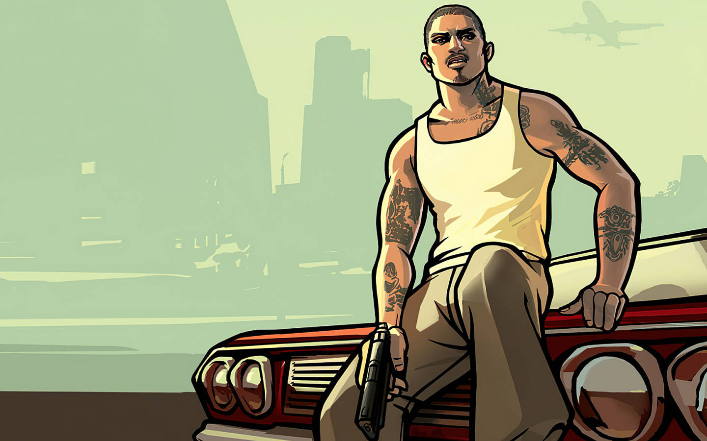 GTA SA 4K Hoofkarakter Muurpapier