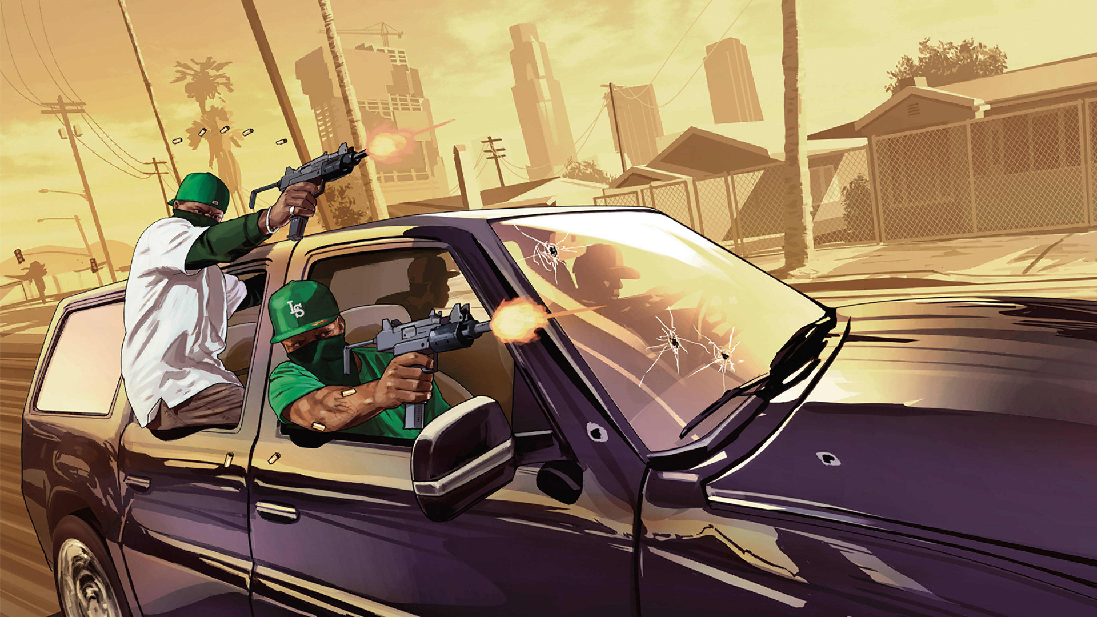 GTA SA 4K Motor-skietery Muurpapier