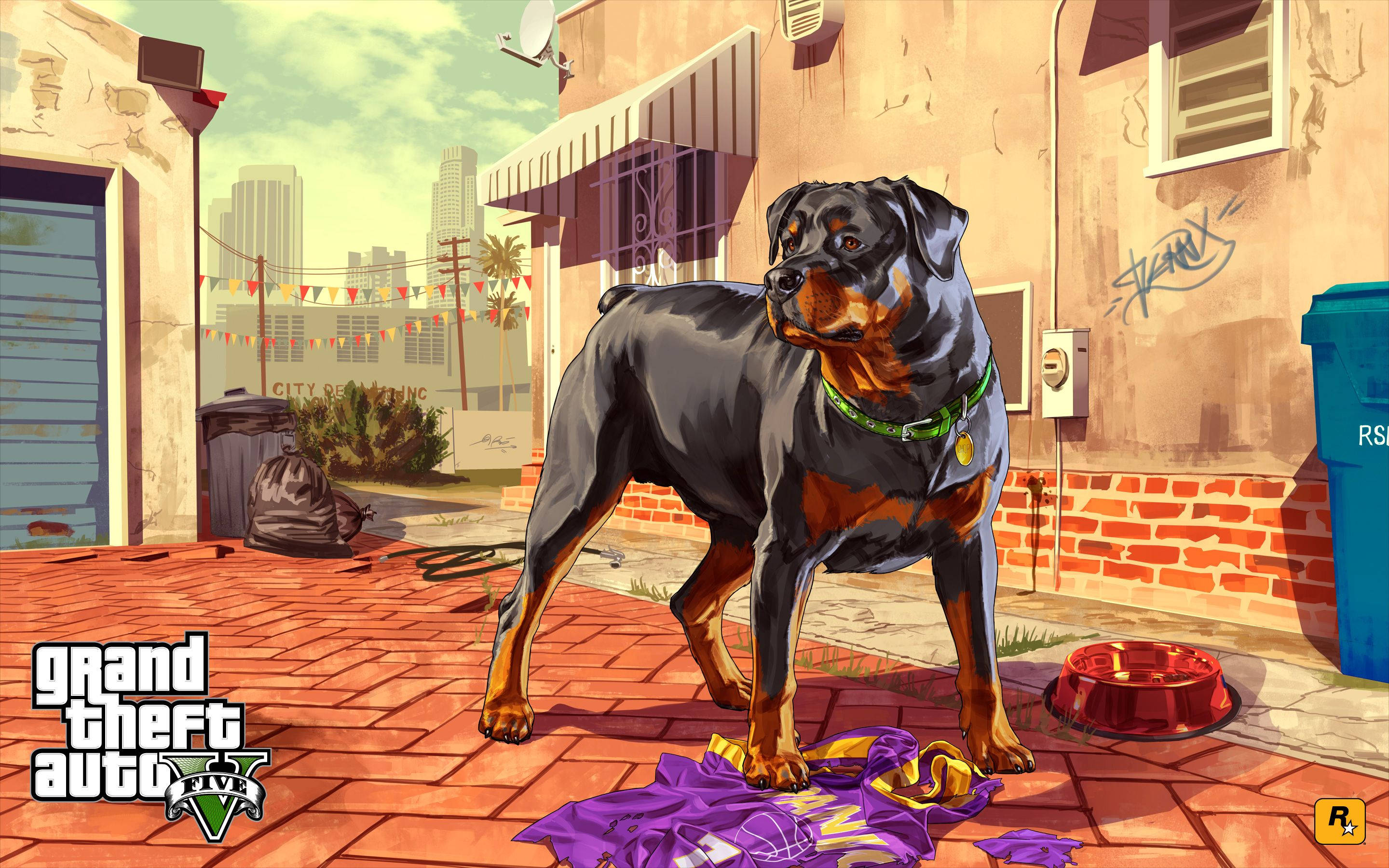 GTA San Andreas 4K: Chop, die Rottweiler Hond Muurpapier