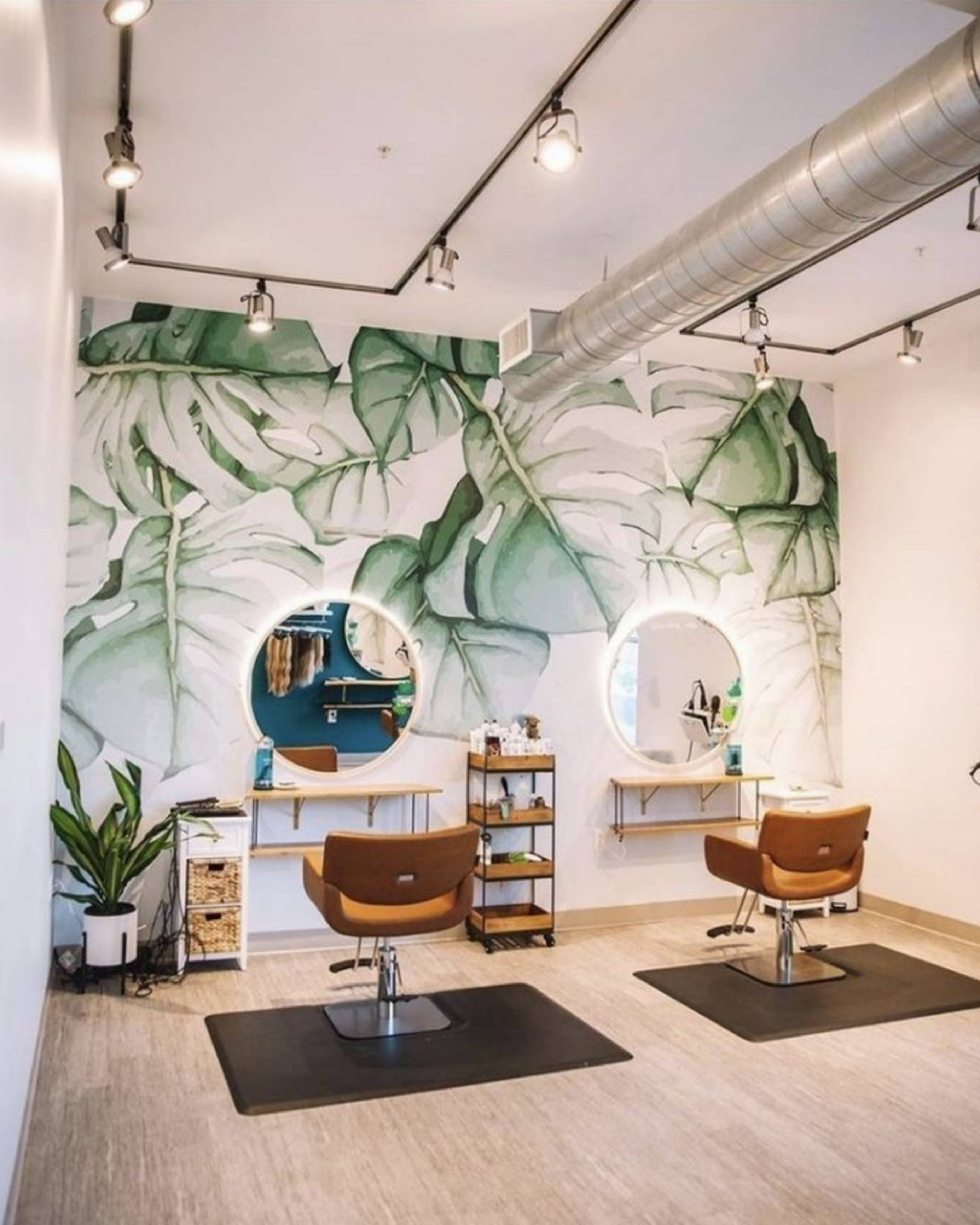 Haarsalon Interieur Estetiese Blare Muurpapier