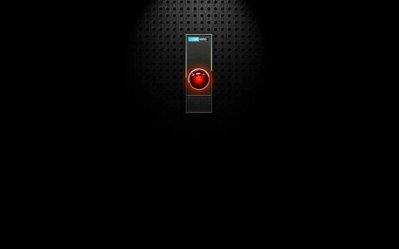 Hal 9000 Swart Vignette Muurpapier