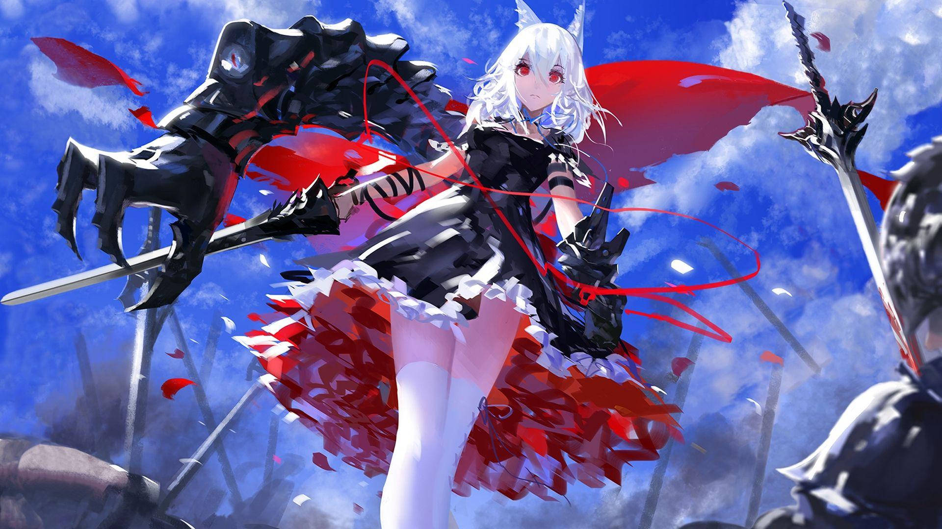 Half Cyborg Anime Duiwel Muurpapier