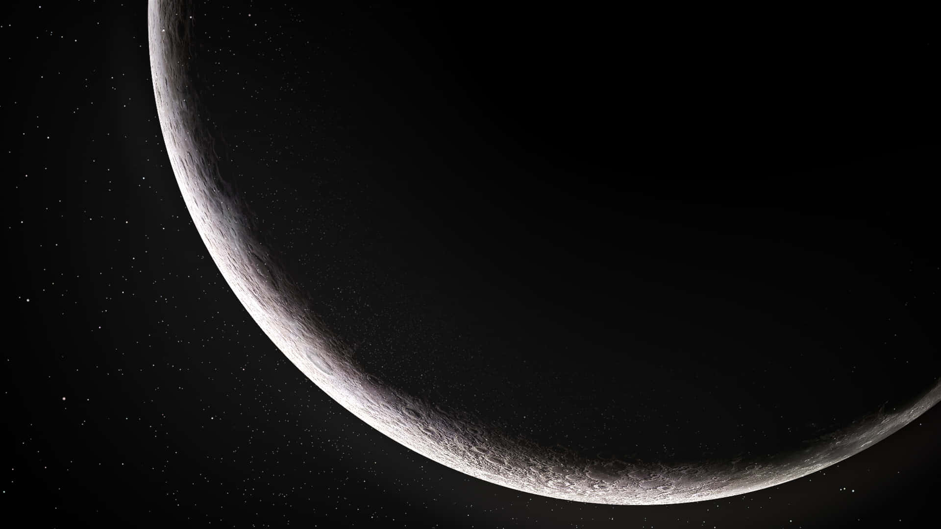 maan, halfmaan, maanoppervlak, ruimte, kosmos, sterrekunde, naghemel, hemelliggaam, sci-fi estetika, planetêre landskap — Naghemel GIF Muurpapier