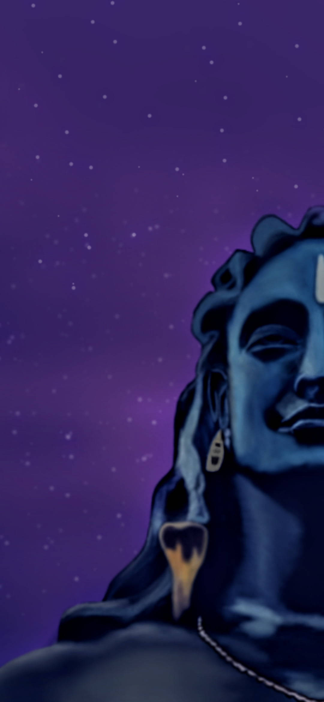 Halfportret Kuns Adiyogi Shiva Muurpapier