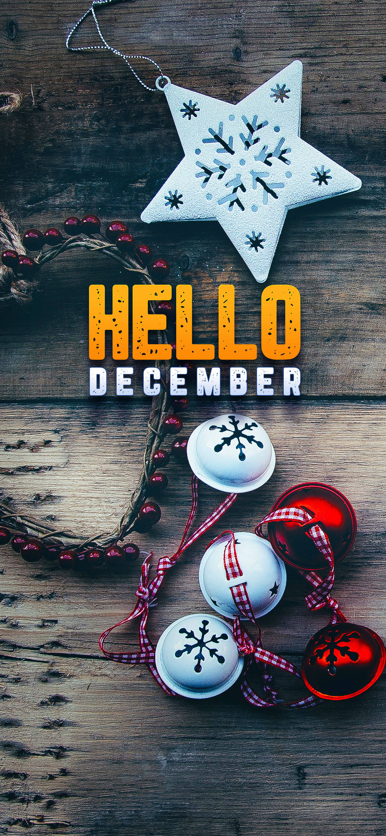 Hallo Desember Vakansieversierings Muurpapier