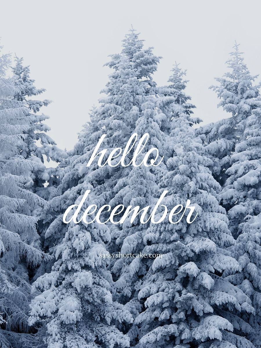 Hallo Desember Pragtige Sneeubome Muurpapier