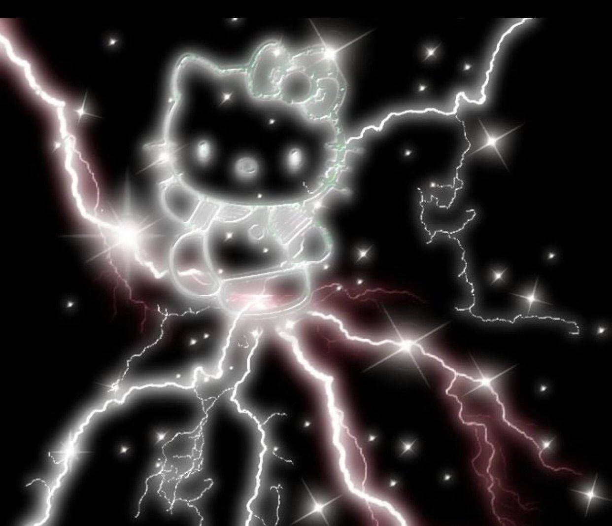 Hallō Kitty Donder Grunge PFP Muurpapier