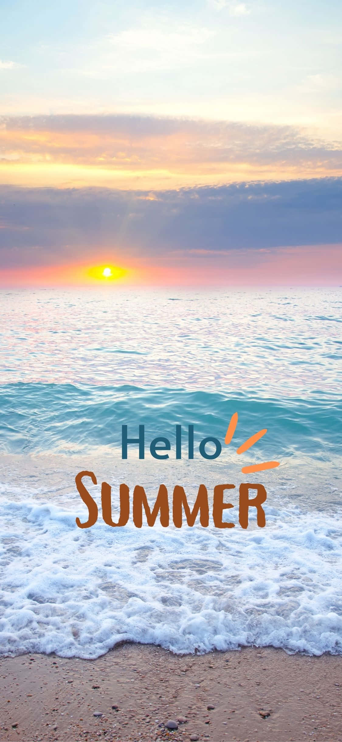 Hallo Somer Sonsondergang iPhone X Someragtergrond Muurpapier