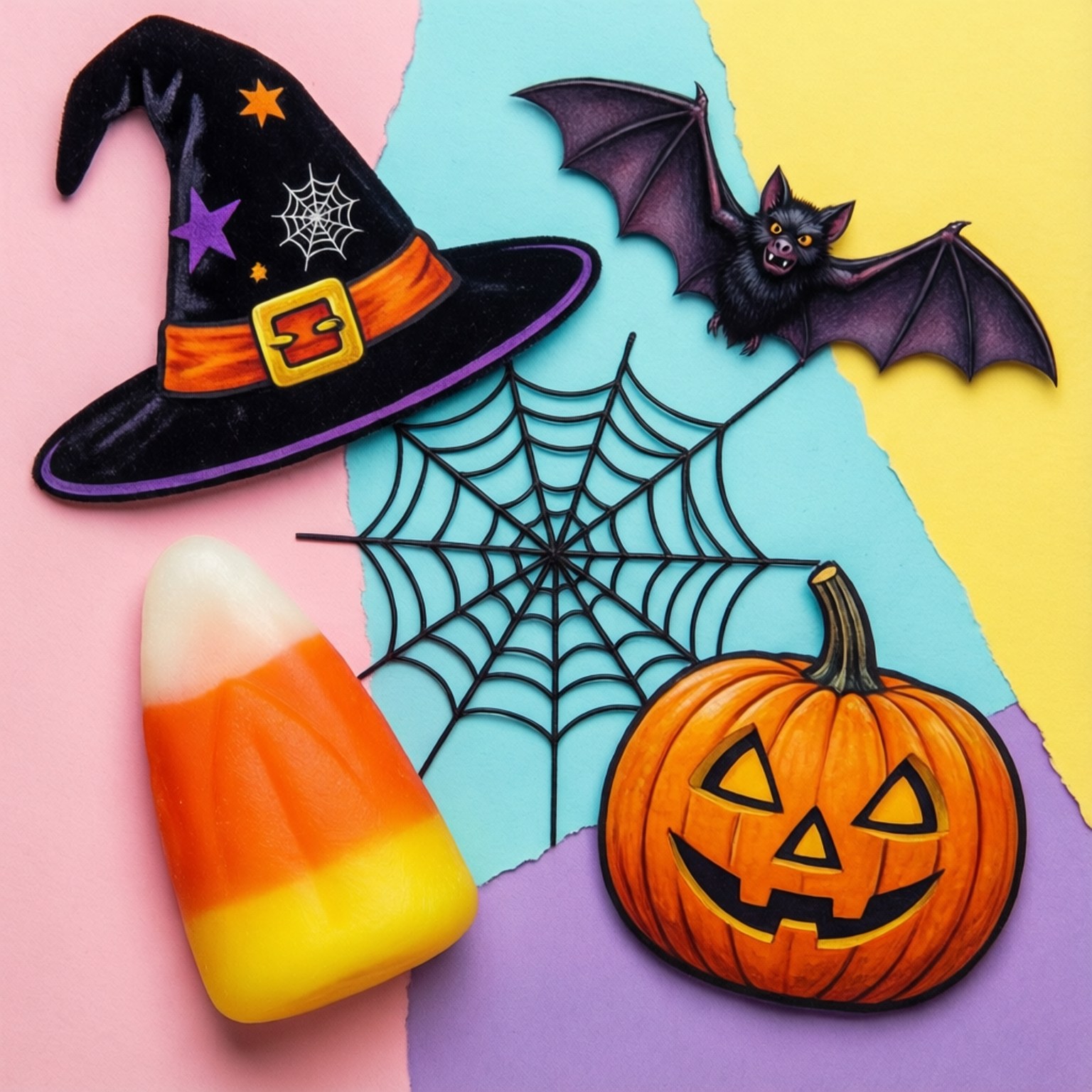 Halloween Collage Kuns Muurpapier