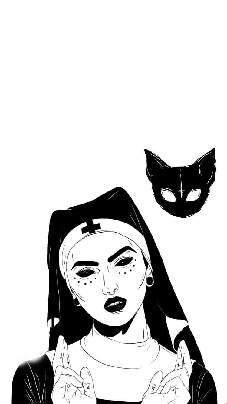 Halloween Estetiese Katmeisie Muurpapier