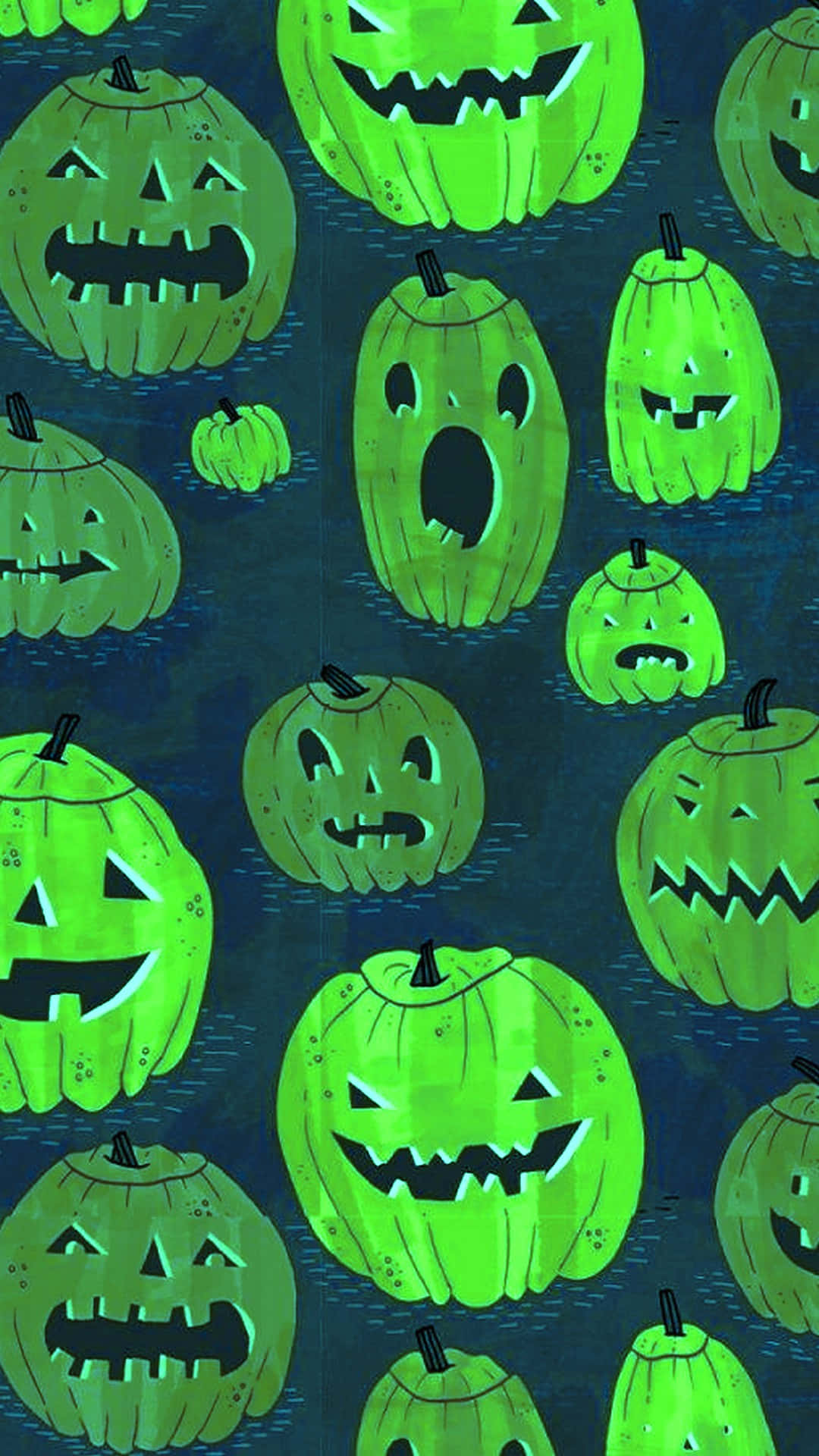 halloween pampoene met gloeiende oë Muurpapier