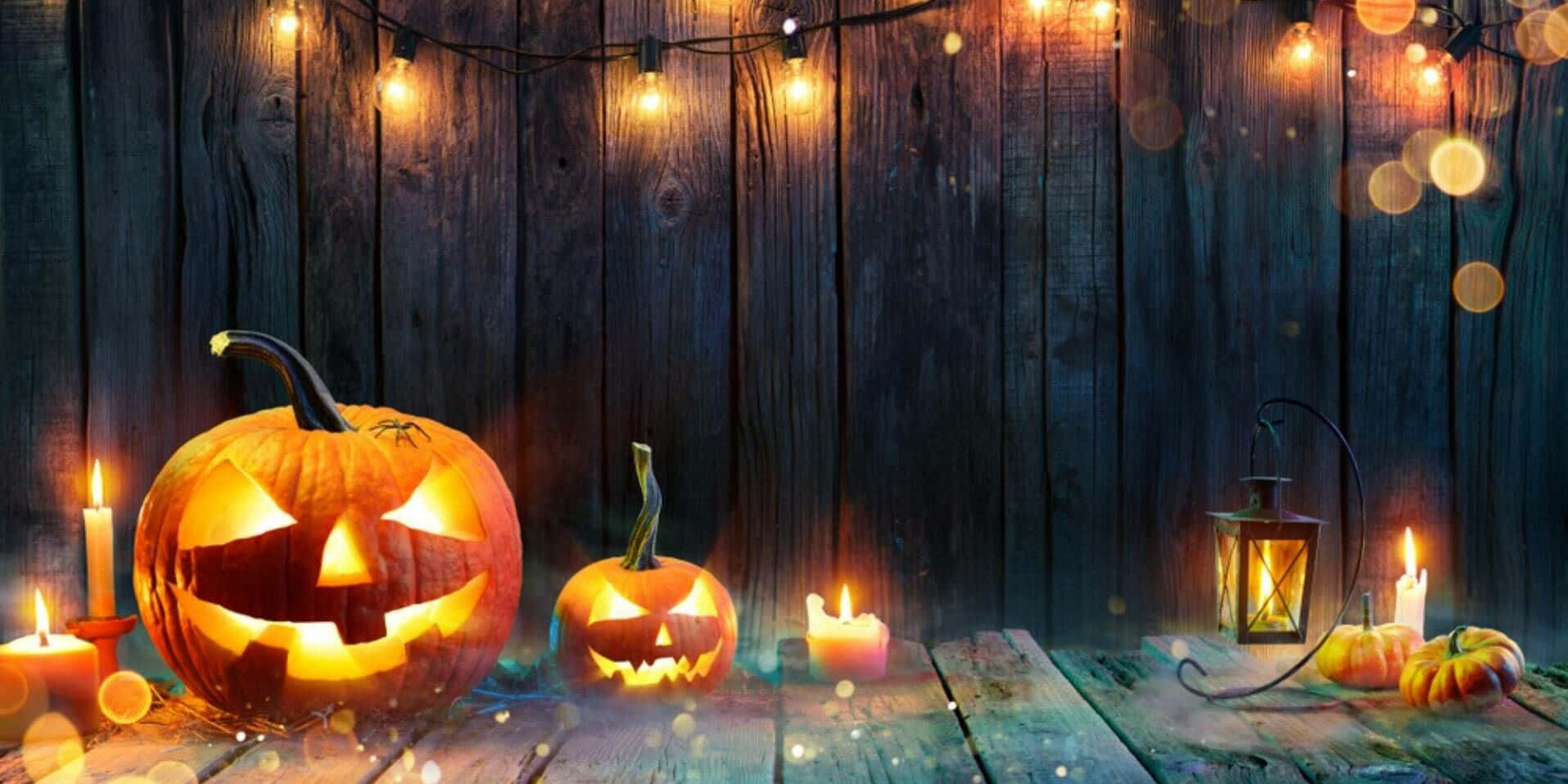 Halloween Pampoene Agtergrond Oranje Kerse Muurpapier