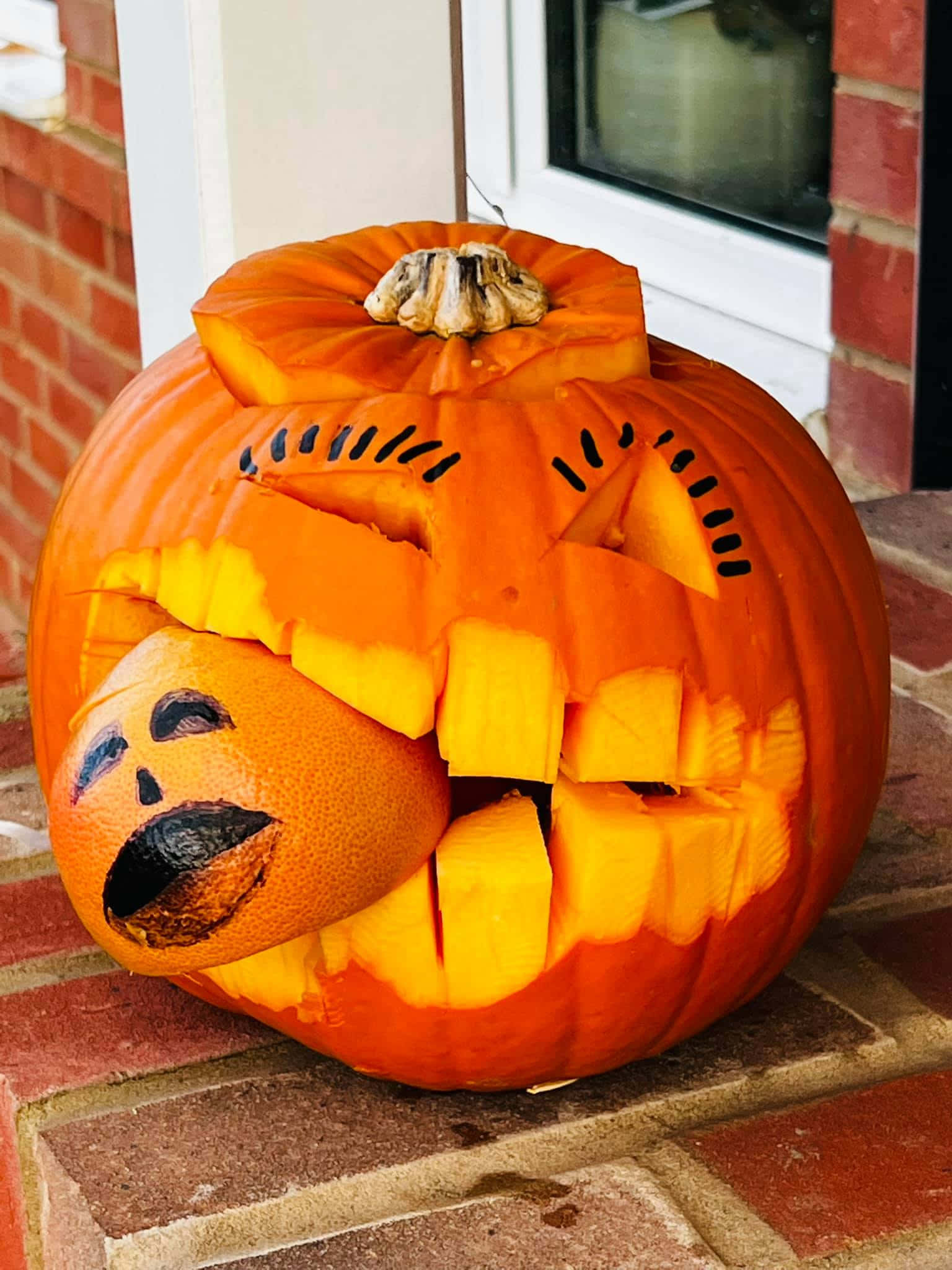 Halloween Pampoen Grusame Monster Prent Muurpapier