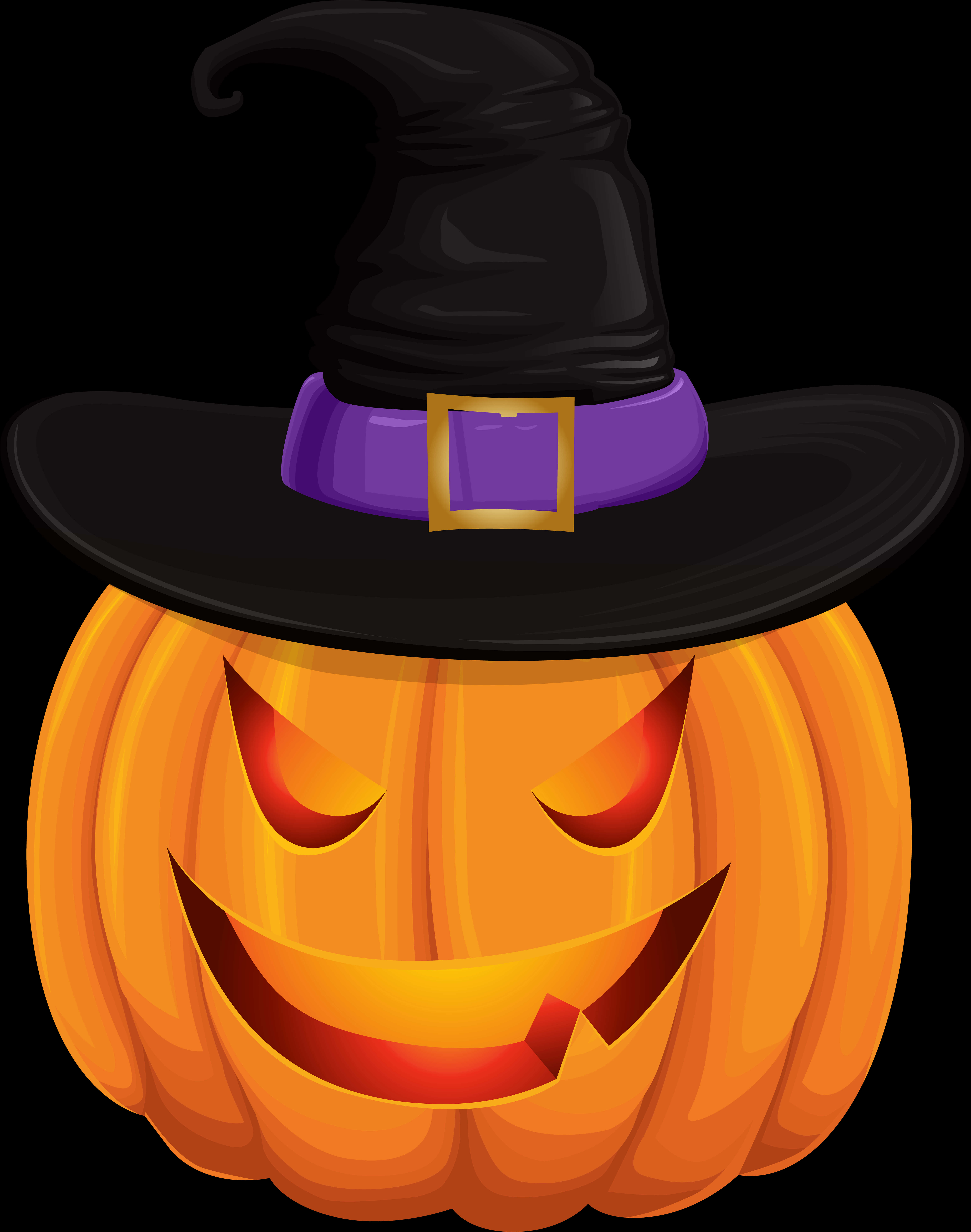 Halloween Pampoen Heks Hoed Muurpapier