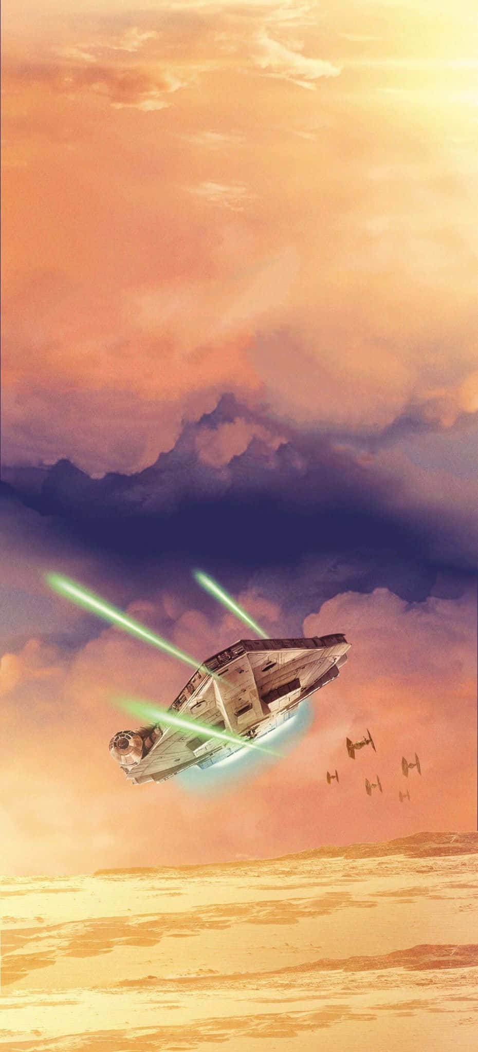 Han Solo en Chewbacca in Solo: 'n Star Wars-storie Muurpapier
