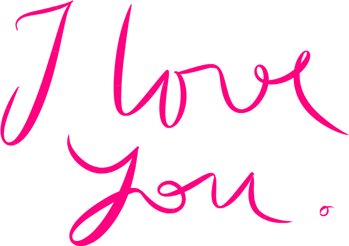Handgeskrewe I Love You Skrif Muurpapier