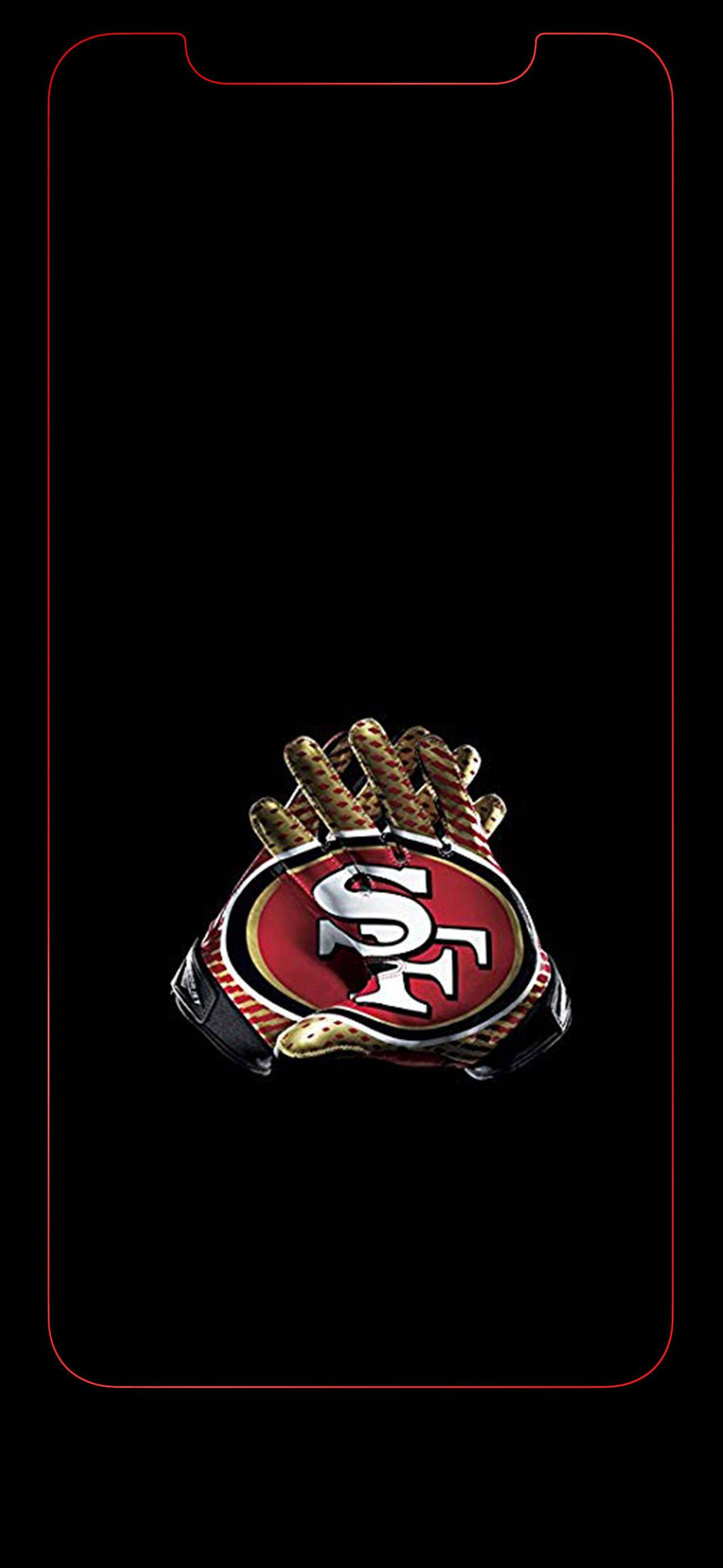 Handskoene 49ers SF-logo in Swart Muurpapier