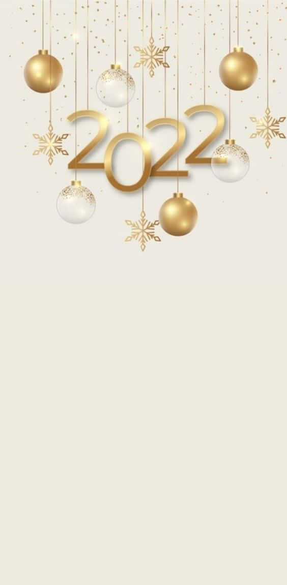 Hangende Kersversierings Nuwejaar 2022 Muurpapier