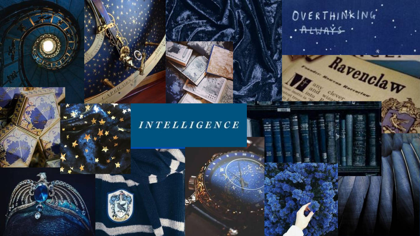 Harry Potter Estetiese Ravenklou Collage Muurpapier