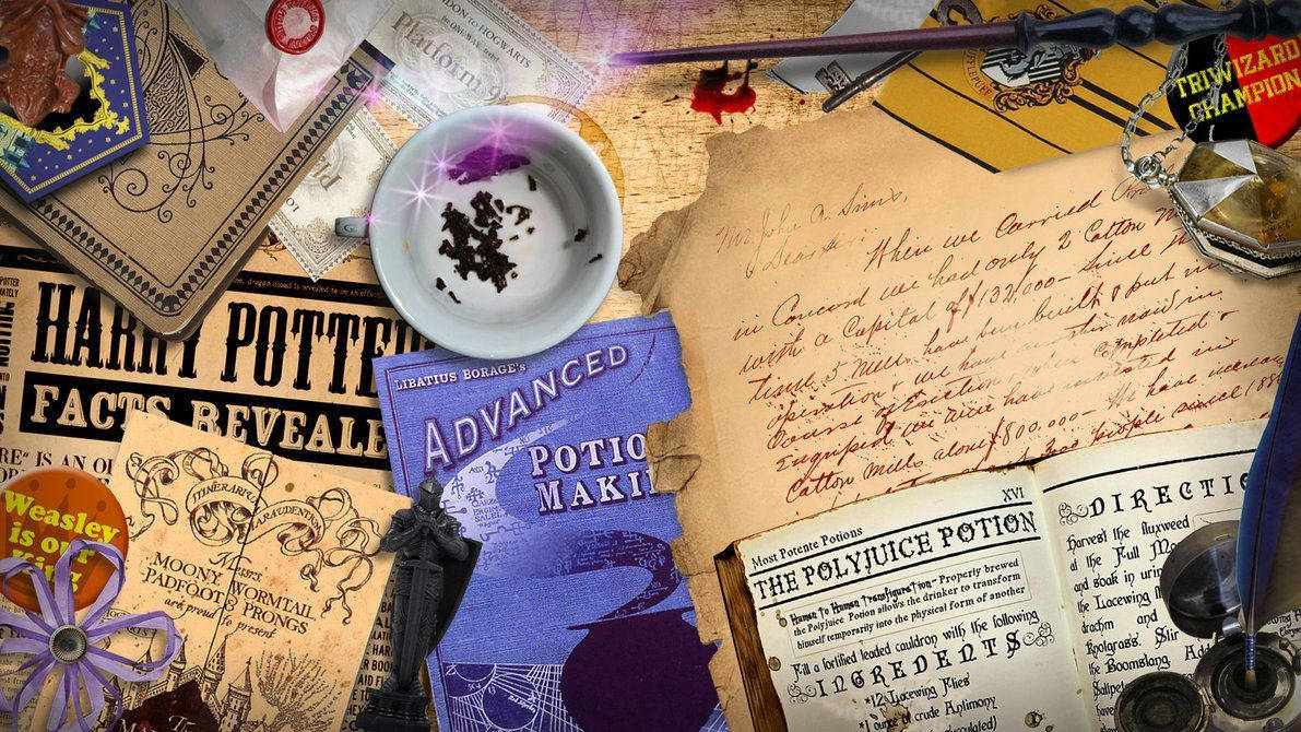 Harry Potter Estetiese Towerdrankboek Muurpapier