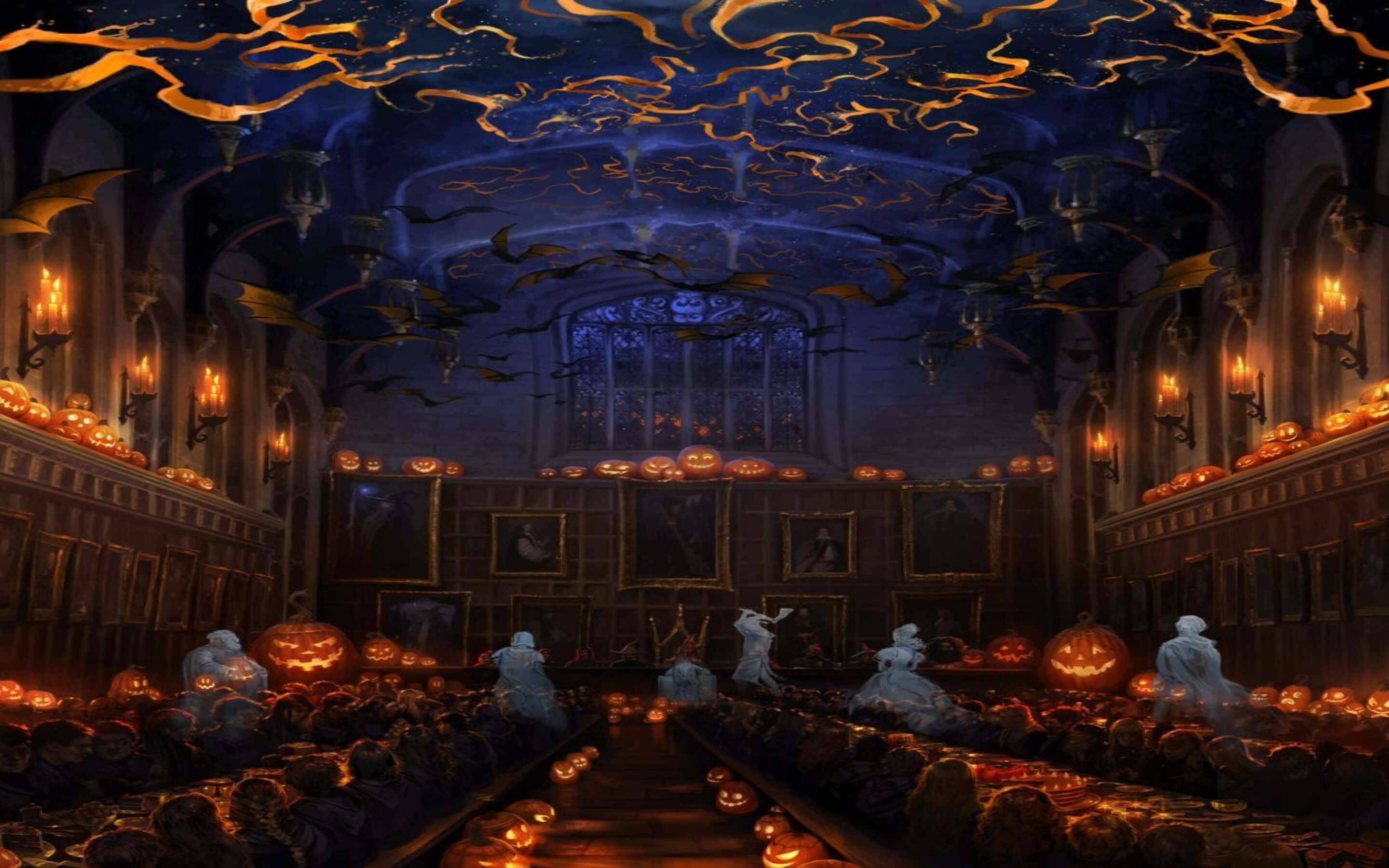 Harry Potter Halloween Met Spoke Muurpapier