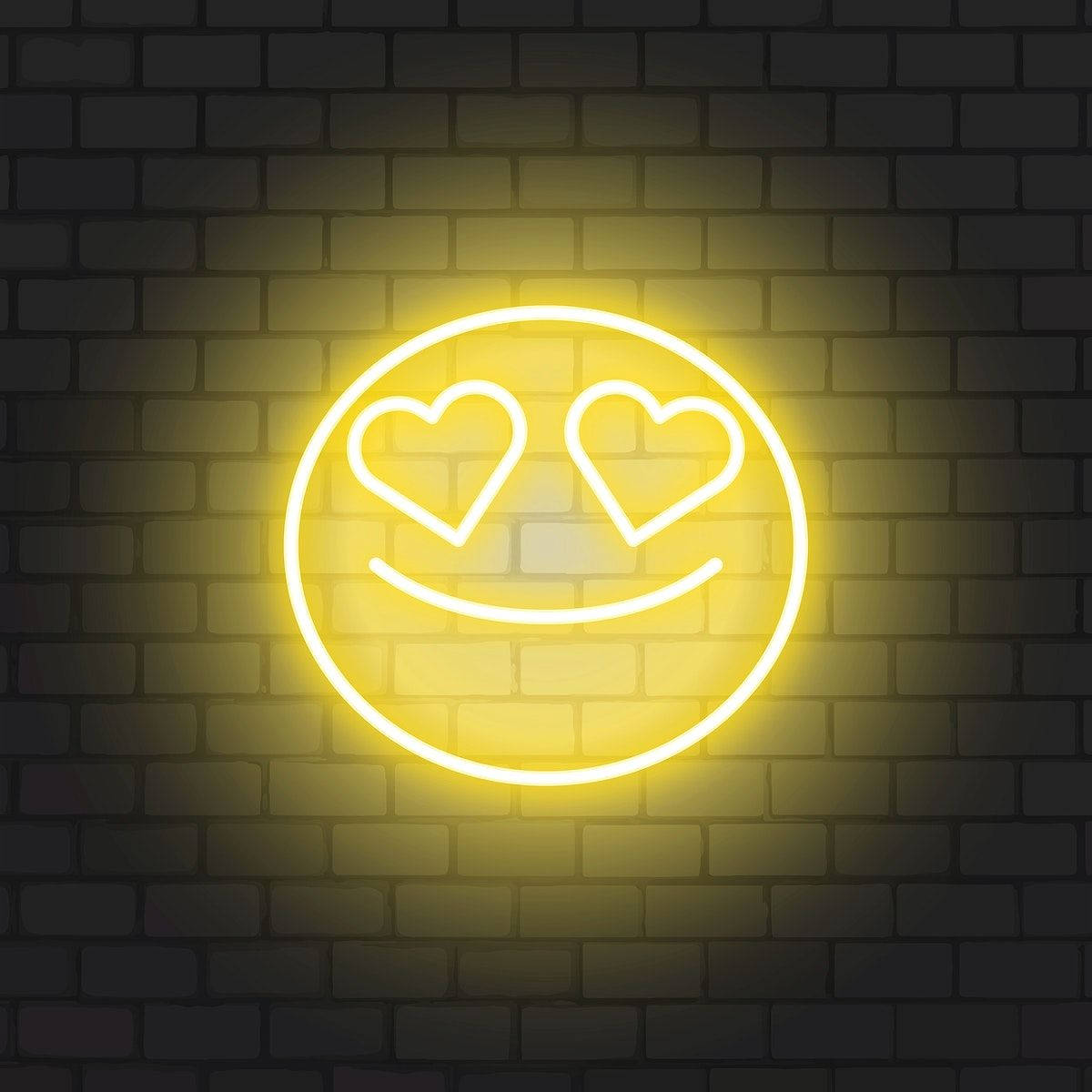 Hart Oë Neon Glimlag Muurpapier