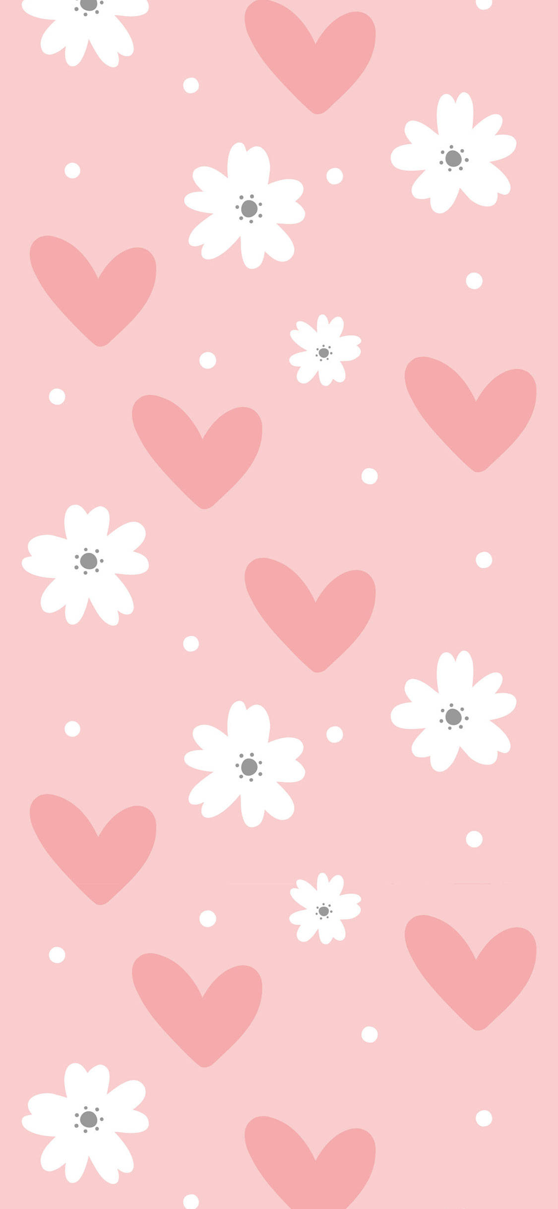 Hartjies en Blomme Meisies-iPhone Muurpapier