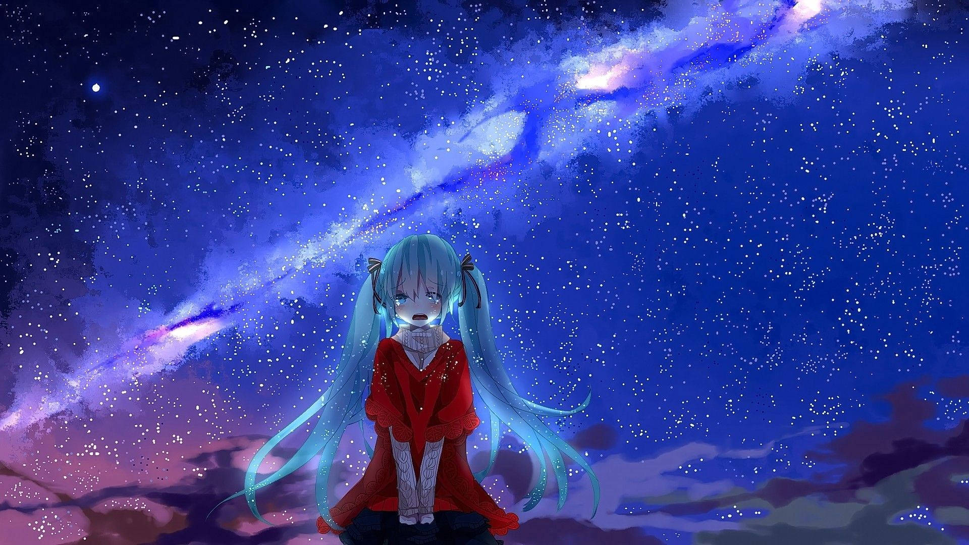 Hartseer Anime Hatsune Miku Estetika Muurpapier
